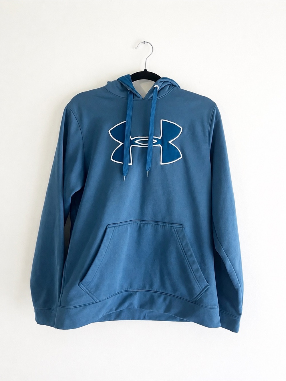 Under Armour Blue Hooded Pullover with White Logo